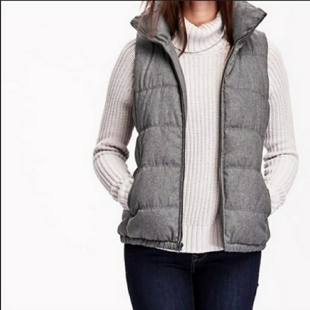 Old Navy Textured Frost-Free Quiltee Puffer Vest Women's Thick Collar M & XL